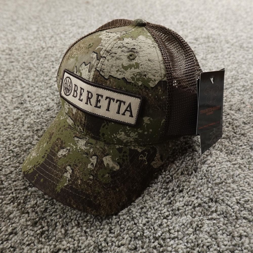NEW Beretta Hat Cap One Size Green Camo Logo Trucker Snap Back Mesh Hunting Mens
